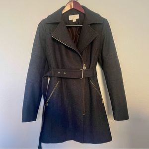 MICHAEL KORS Wool Coat Dark Grey